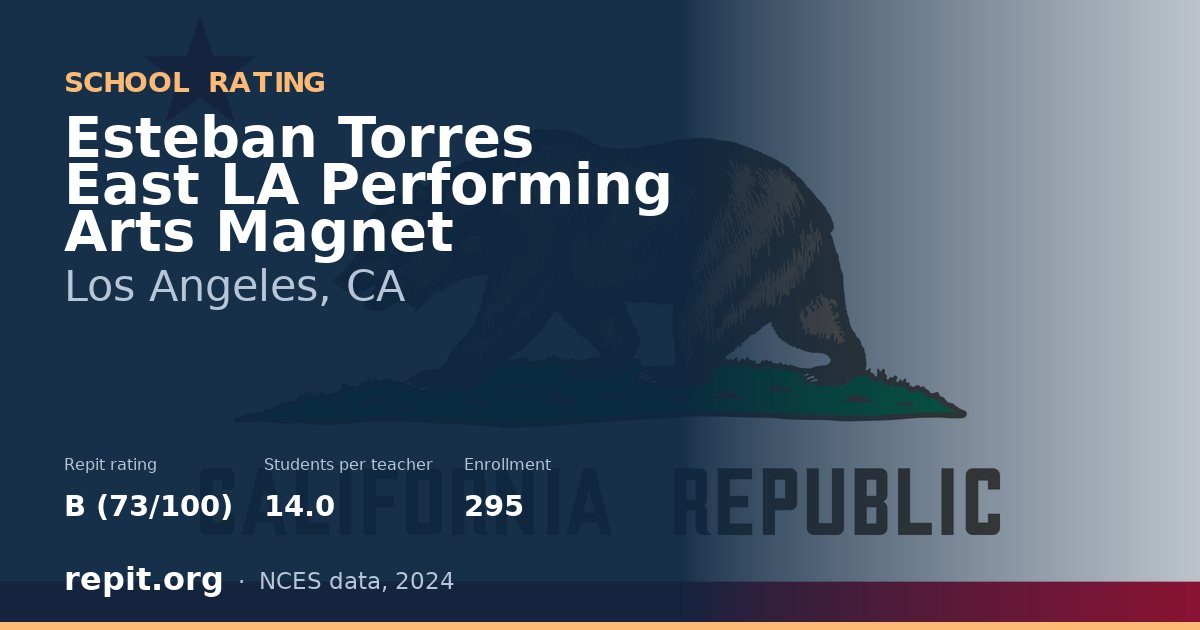 Esteban Torres East LA Performing Arts Magnet, Los Angeles, CA — Repit school rating B (73/100)