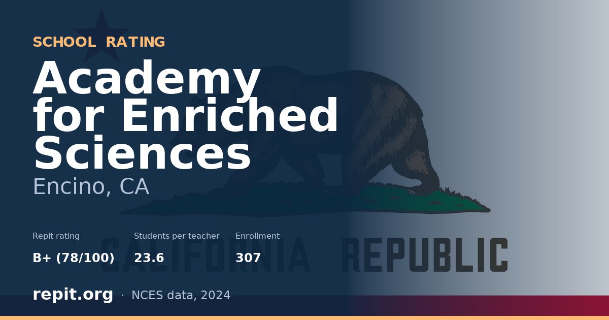 Academy for Enriched Sciences, Encino, CA — Repit school rating B+ (78/100)