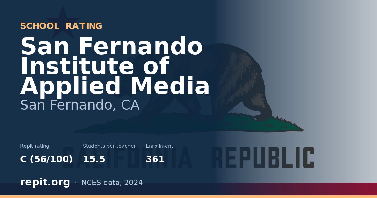 San Fernando Institute of Applied Media, San Fernando, CA — Repit school rating C (56/100)