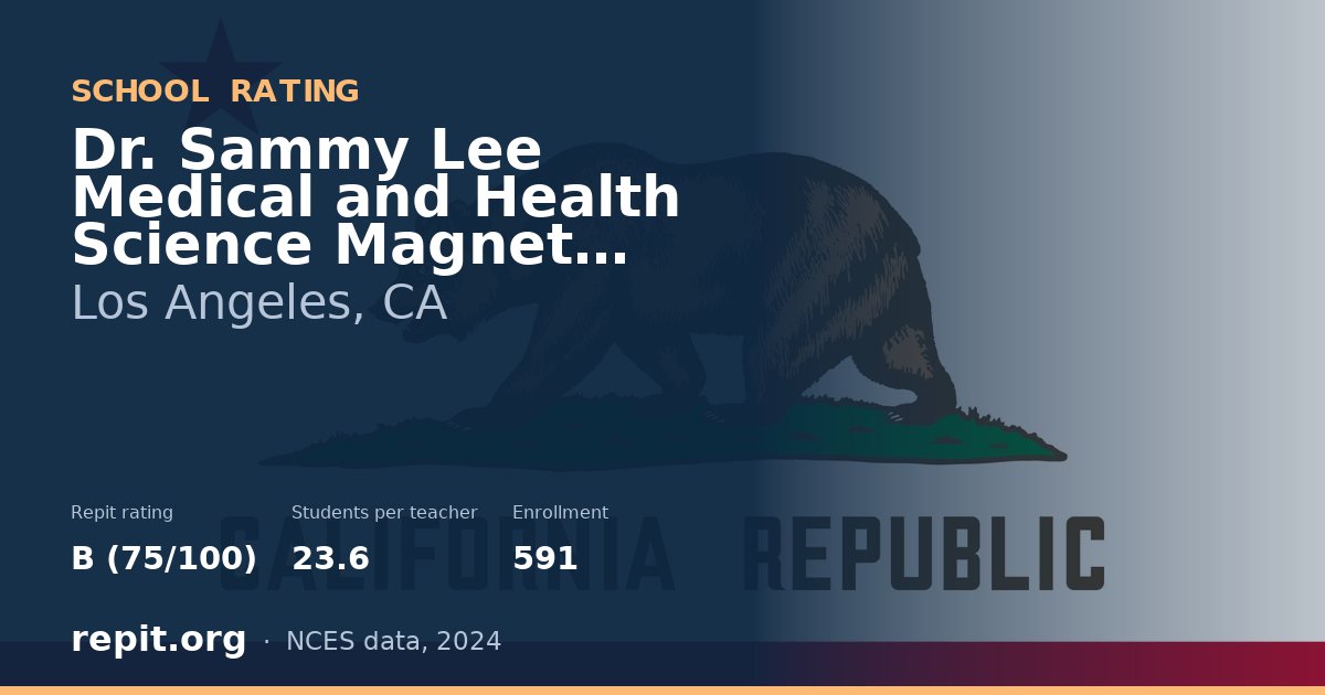 Dr. Sammy Lee Medical and Health Science Magnet Elementary, Los Angeles, CA — Repit school rating B (75/100)
