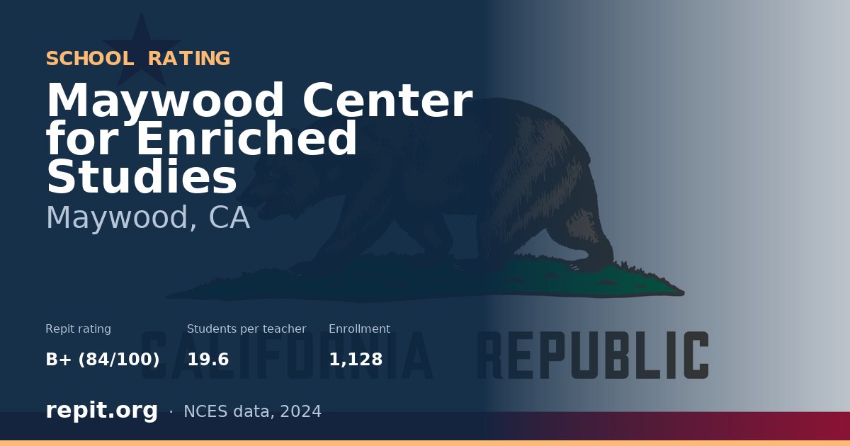 Maywood Center for Enriched Studies, Maywood, CA — Repit school rating B+ (84/100)