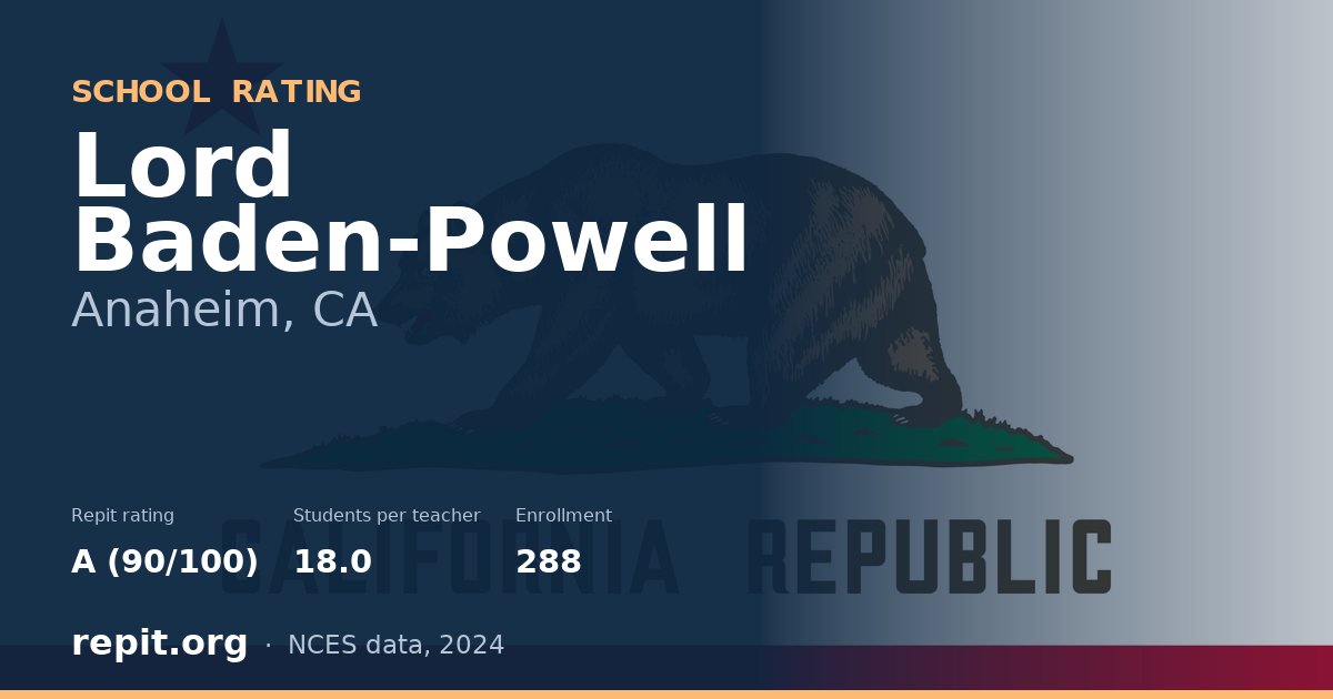 Lord Baden-Powell, Anaheim, CA — Repit school rating A (90/100)