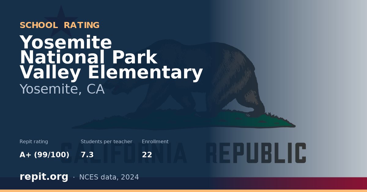 Yosemite National Park Valley Elementary, Yosemite, CA — Repit school rating A+ (99/100)
