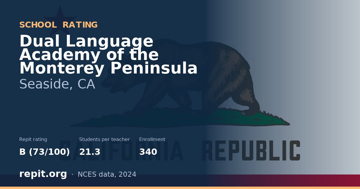Dual Language Academy of the Monterey Peninsula, Seaside, CA — Repit school rating B (73/100)