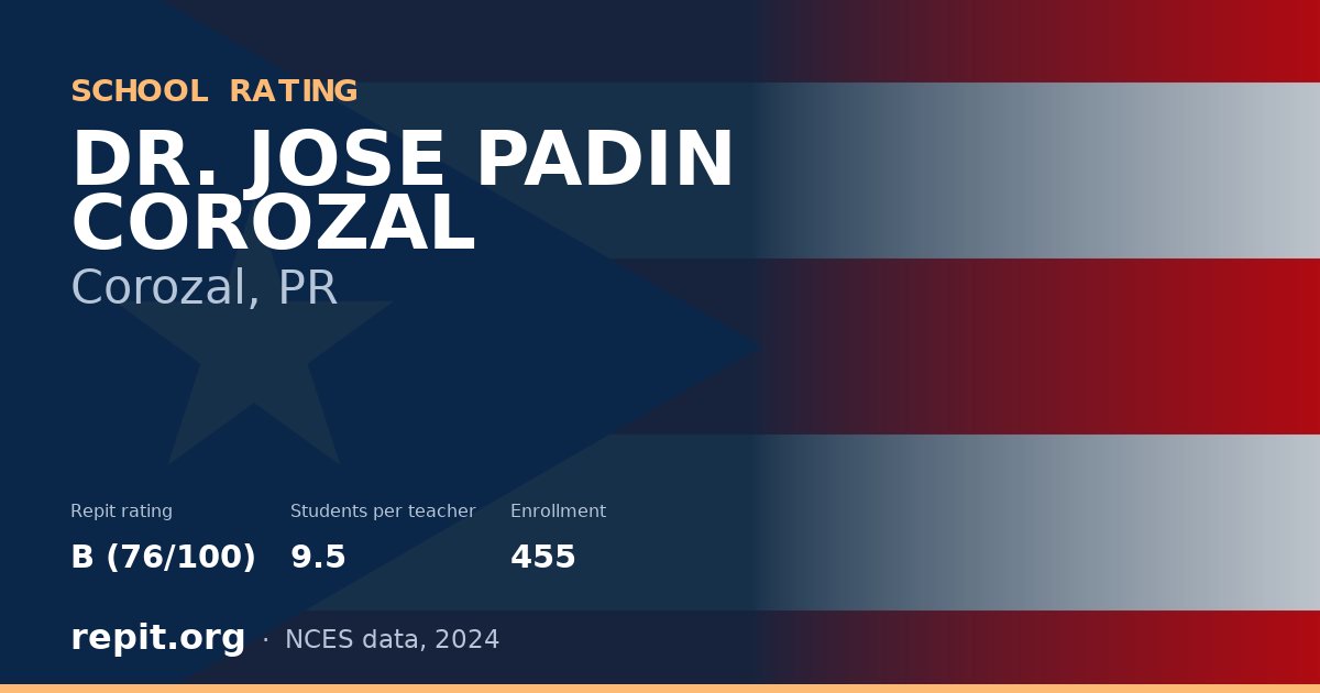 DR. JOSE PADIN COROZAL, Corozal, PR — Repit school rating B (76/100)