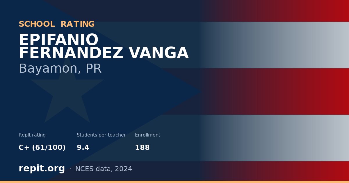 EPIFANIO FERNANDEZ VANGA, Bayamon, PR — Repit school rating C+ (61/100)