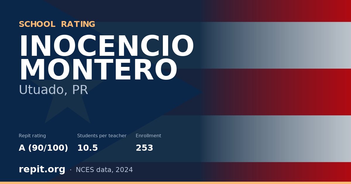 INOCENCIO MONTERO, Utuado, PR — Repit school rating A (90/100)