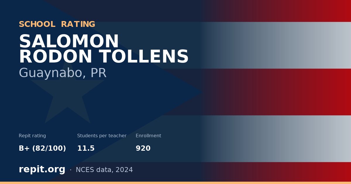 SALOMON RODON TOLLENS, Guaynabo, PR — Repit school rating B+ (82/100)