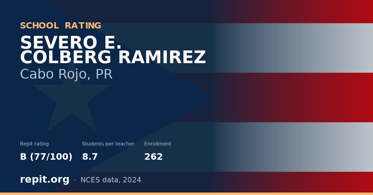 SEVERO E. COLBERG RAMIREZ, Cabo Rojo, PR — Repit school rating B (77/100)