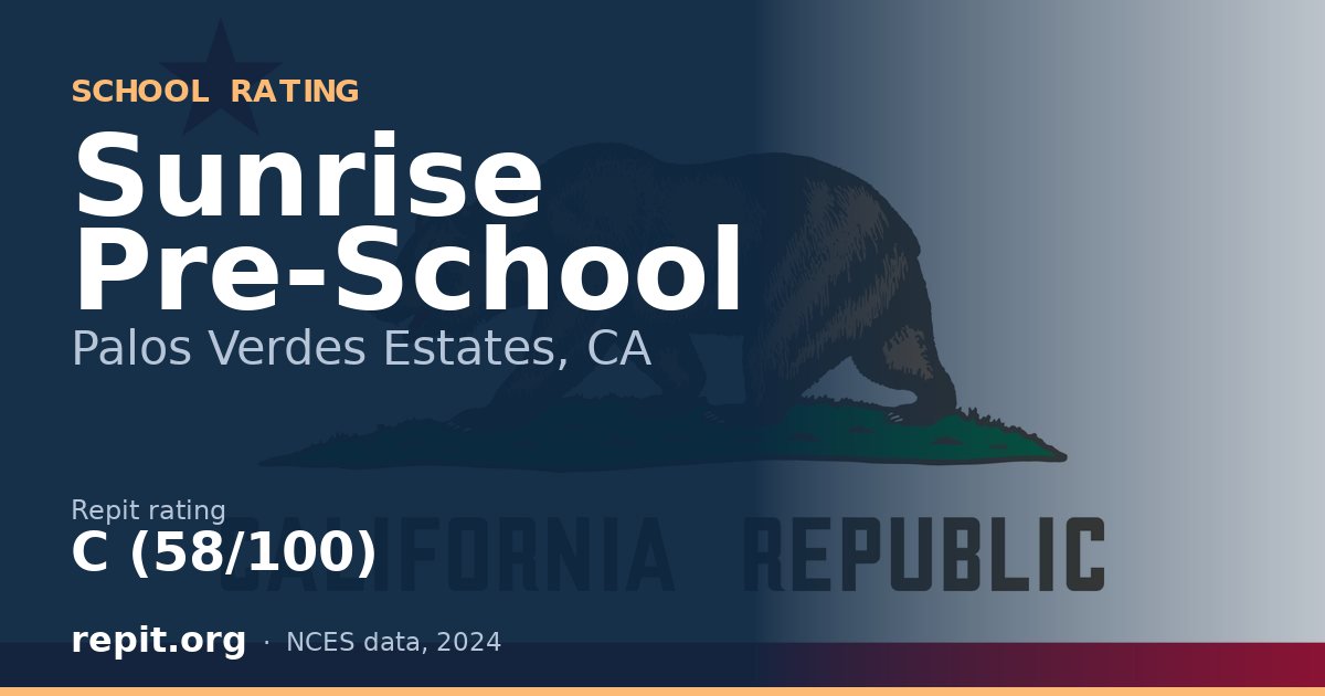 Sunrise Pre-School, Palos Verdes Estates, CA — Repit school rating C (58/100)