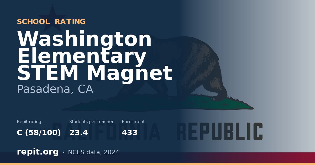 Washington Elementary STEM Magnet, Pasadena, CA — Repit school rating C (58/100)