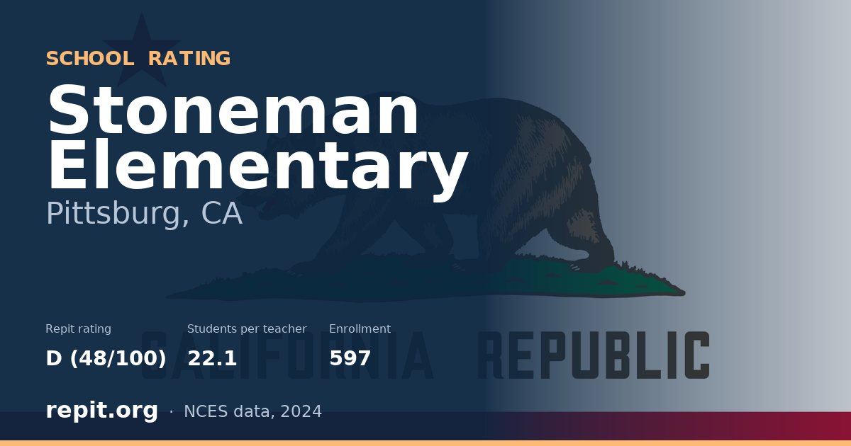 Stoneman Elementary, Pittsburg, CA — Repit school rating D (48/100)