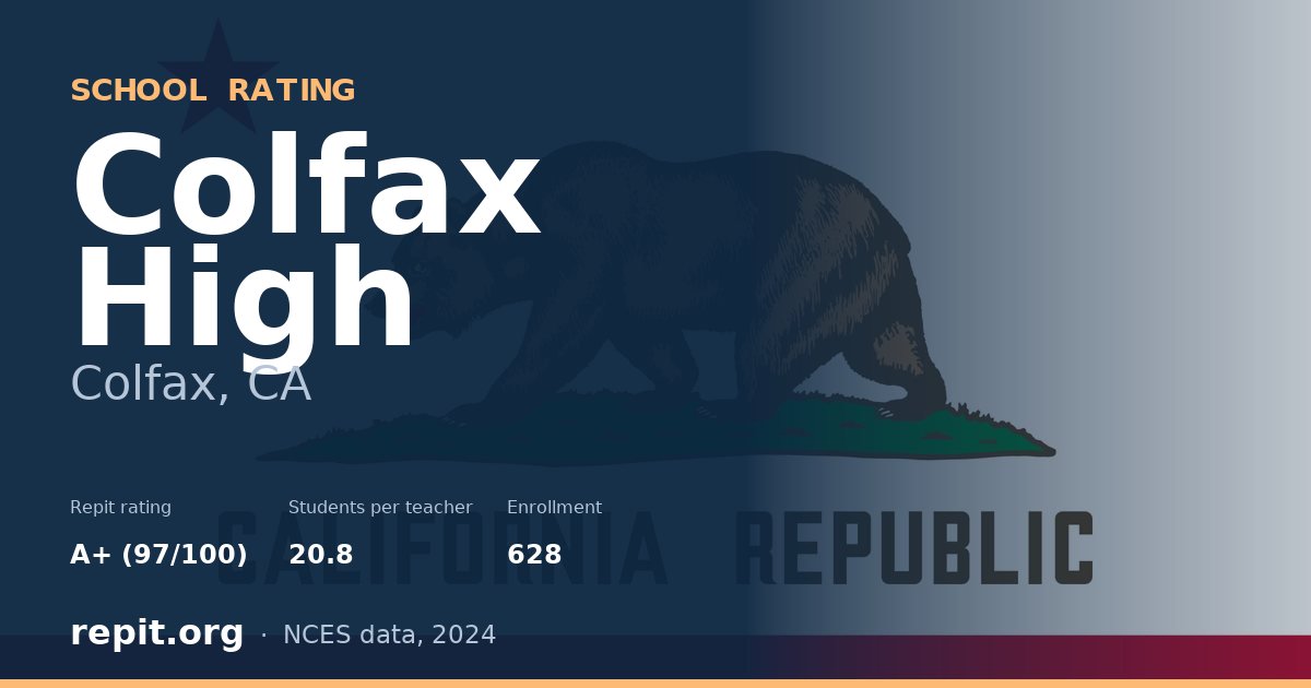 Colfax High, Colfax, CA — Repit school rating A+ (97/100)