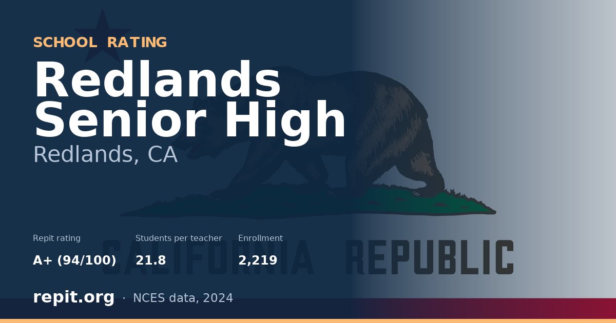 Redlands Senior High, Redlands, CA — Repit school rating A+ (94/100)