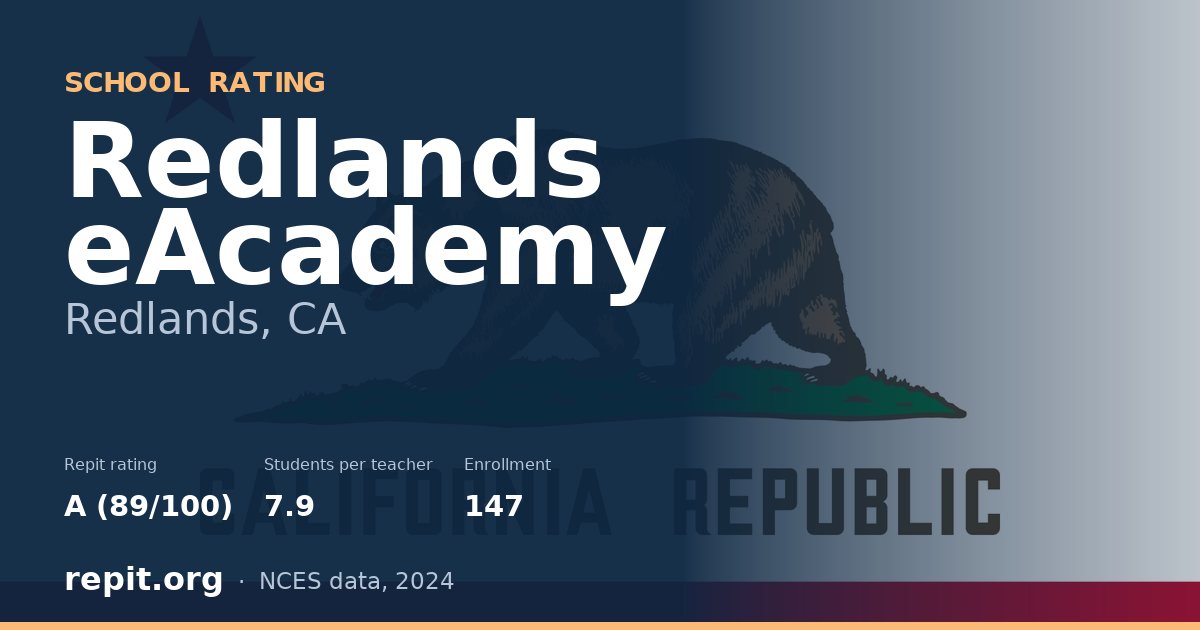 Redlands eAcademy, Redlands, CA — Repit school rating A (89/100)