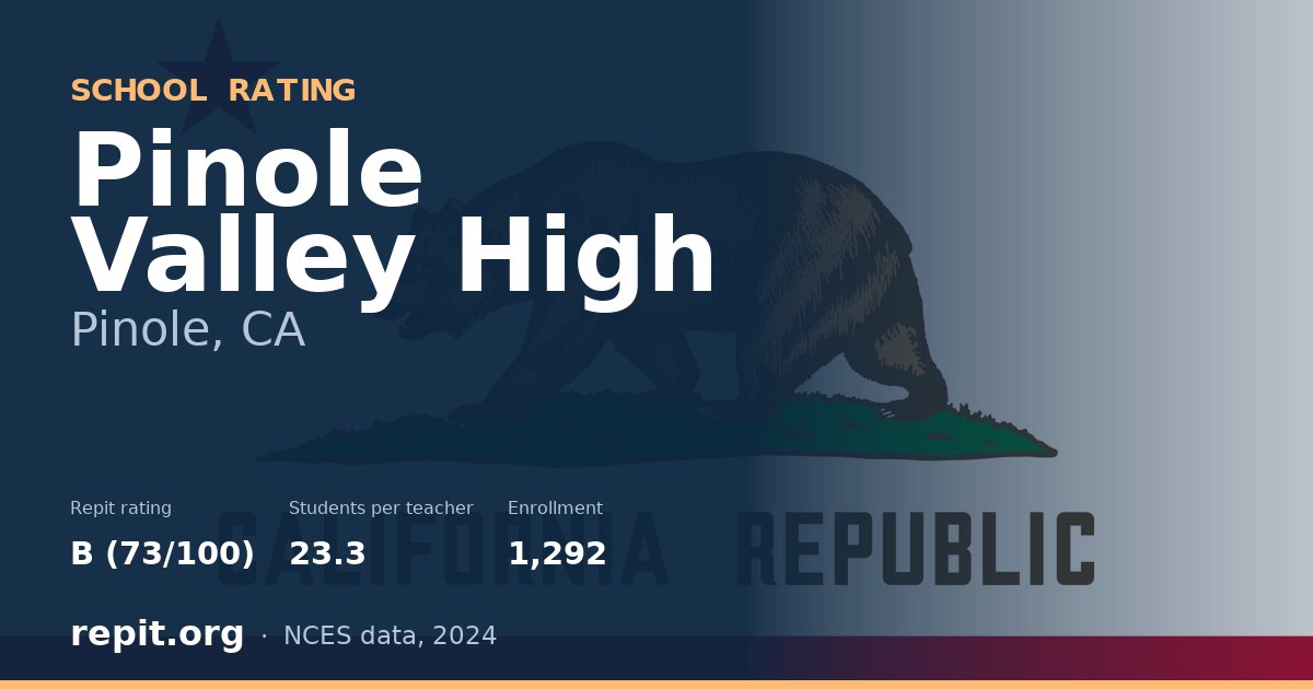 Pinole Valley High, Pinole, CA — Repit school rating B (73/100)