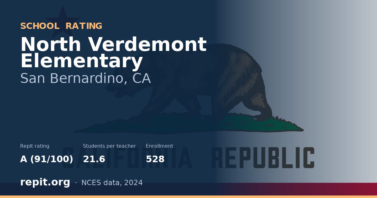 North Verdemont Elementary, San Bernardino, CA — Repit school rating A (91/100)