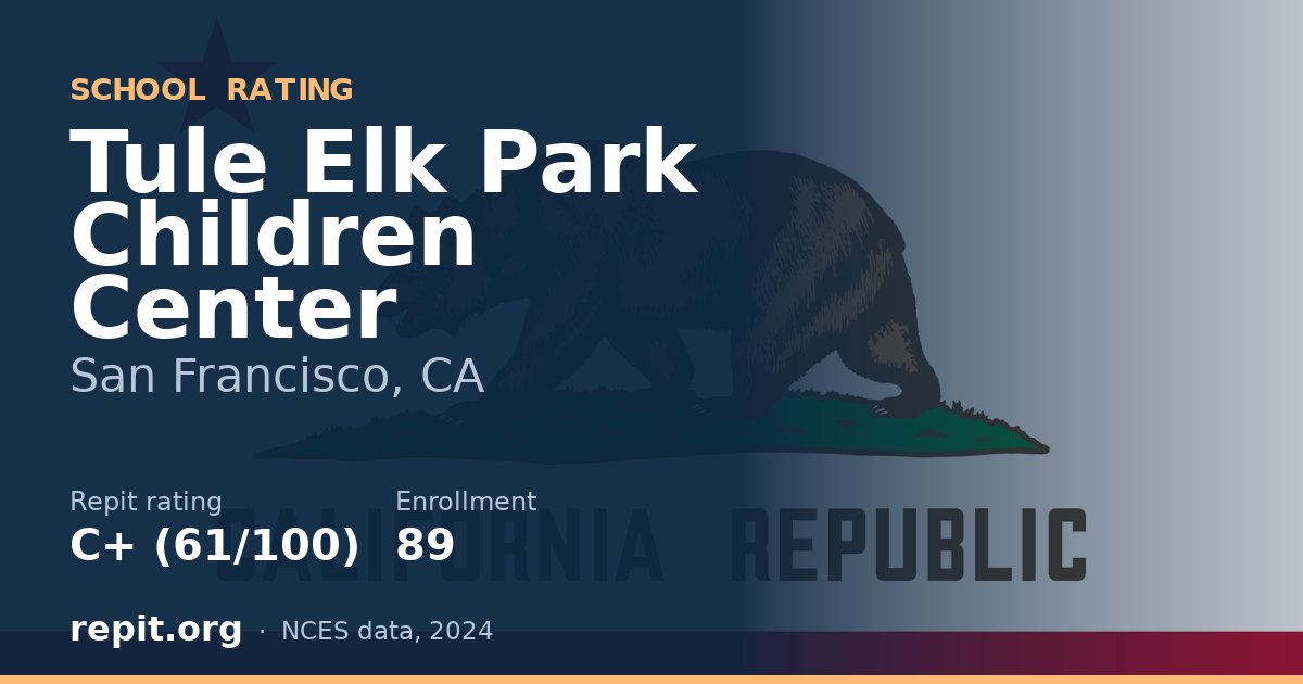 Tule Elk Park Children Center, San Francisco, CA — Repit school rating C+ (61/100)
