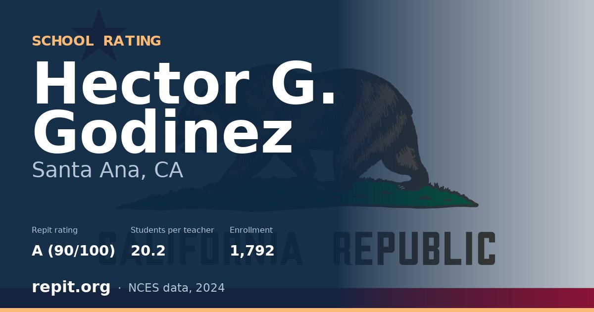 Hector G. Godinez, Santa Ana, CA — Repit school rating A (90/100)