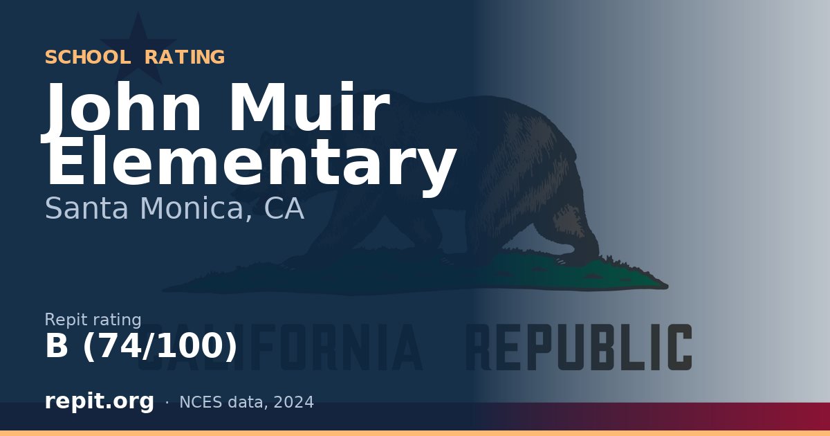John Muir Elementary, Santa Monica, CA — Repit school rating B (74/100)