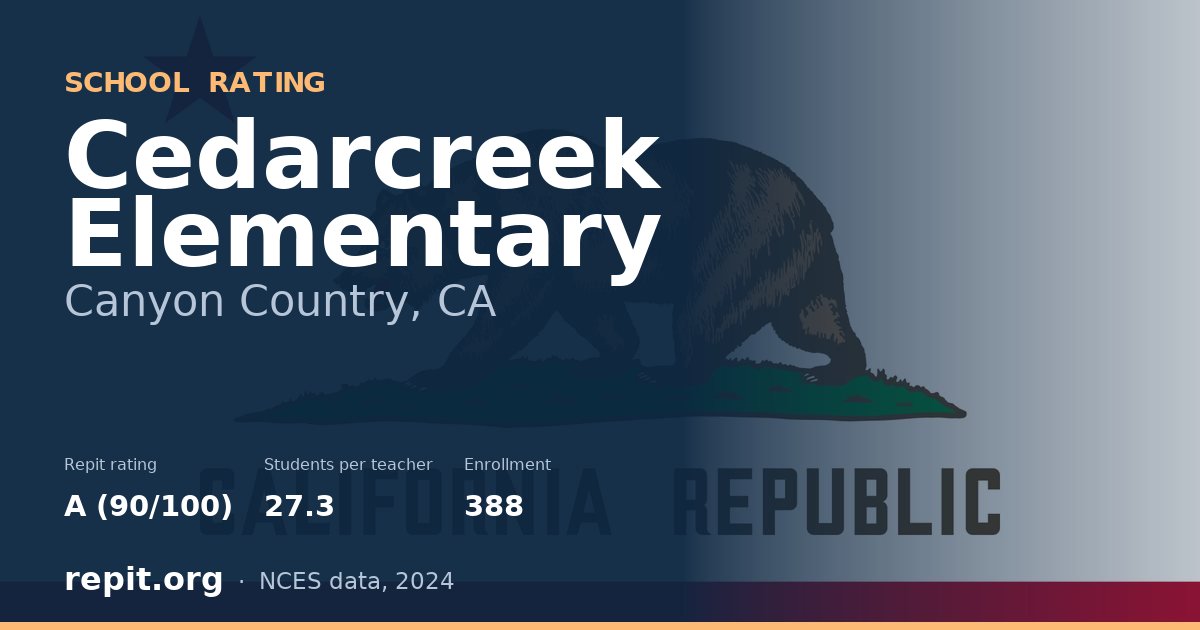 Cedarcreek Elementary, Canyon Country, CA — Repit school rating A (90/100)
