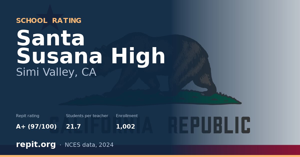 Santa Susana High, Simi Valley, CA — Repit school rating A+ (97/100)