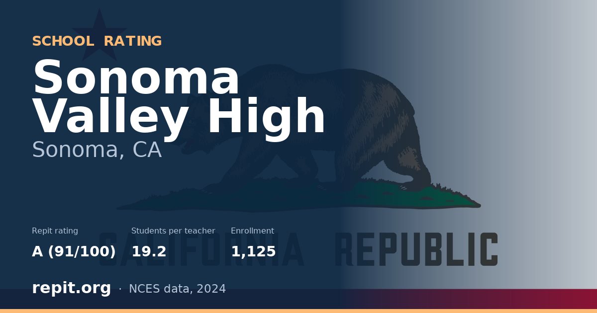 Sonoma Valley High, Sonoma, CA — Repit school rating A (91/100)
