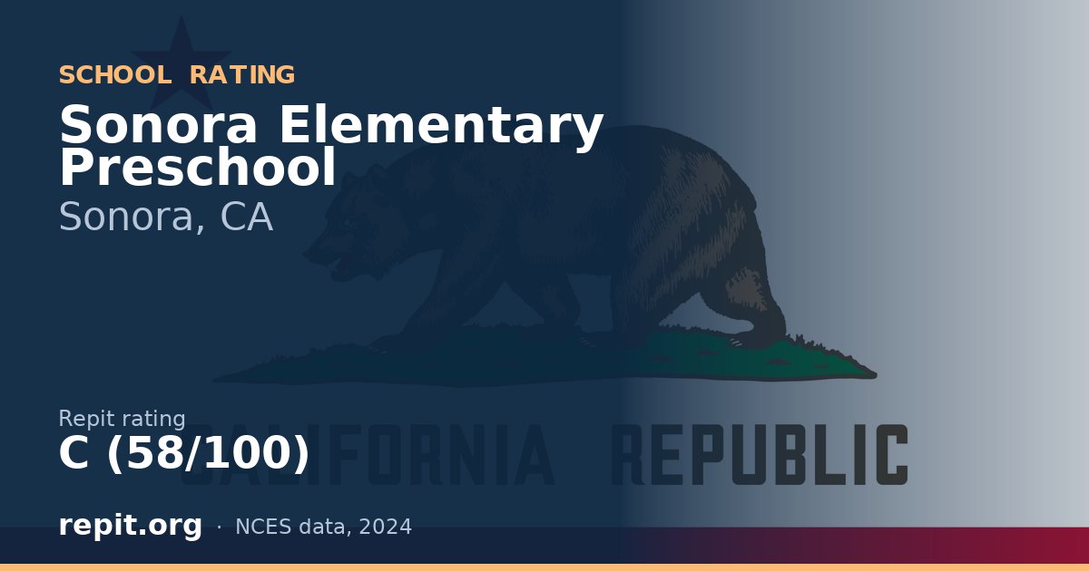 Sonora Elementary Preschool, Sonora, CA — Repit school rating C (58/100)
