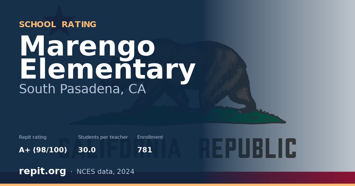 Marengo Elementary, South Pasadena, CA — Repit school rating A+ (98/100)