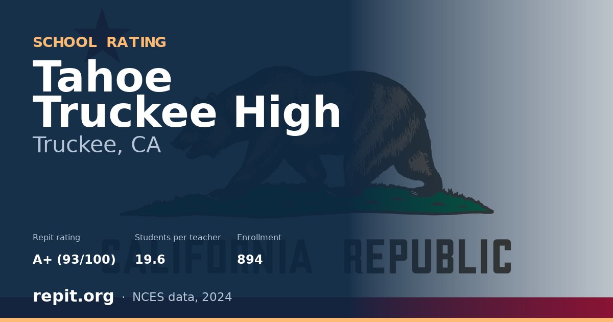 Tahoe Truckee High, Truckee, CA — Repit school rating A+ (93/100)