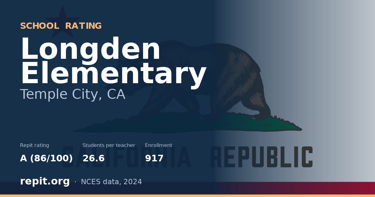 Longden Elementary, Temple City, CA — Repit school rating A (86/100)