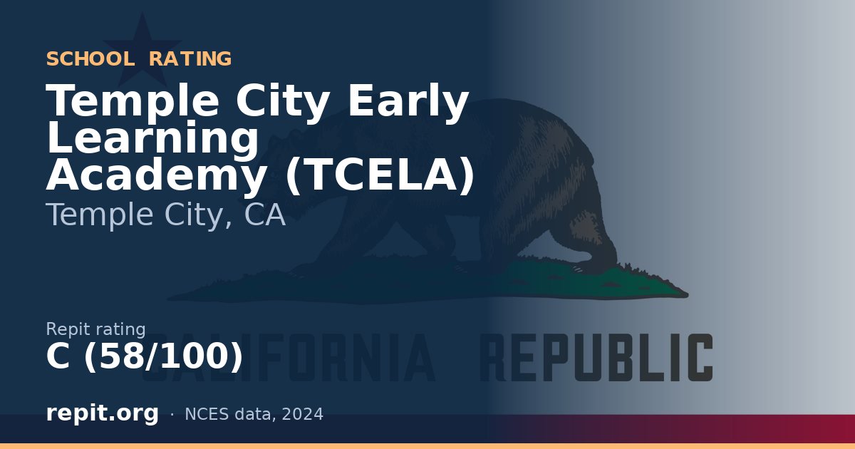 Temple City Early Learning Academy (TCELA), Temple City, CA — Repit school rating C (58/100)