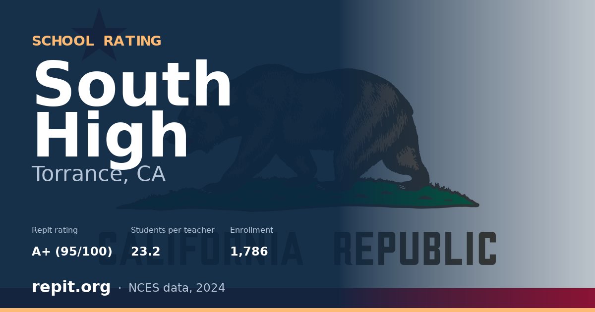 South High, Torrance, CA — Repit school rating A+ (95/100)
