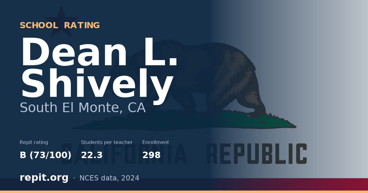 Dean L. Shively, South El Monte, CA — Repit school rating B (73/100)