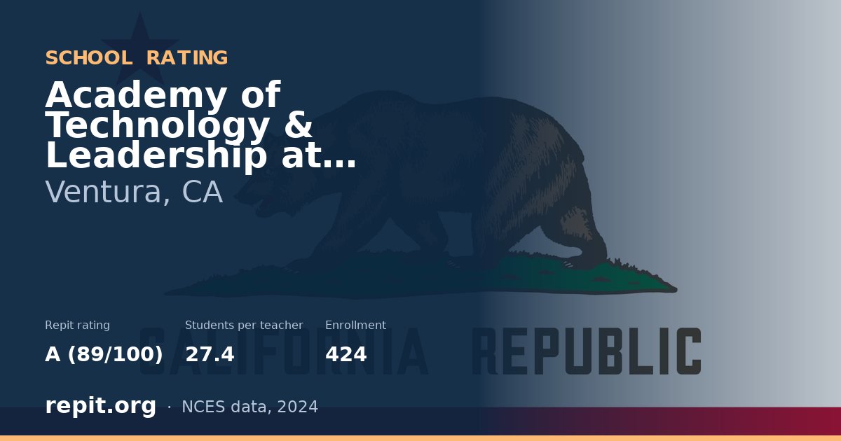 Academy of Technology & Leadership at Saticoy, Ventura, CA — Repit school rating A (89/100)