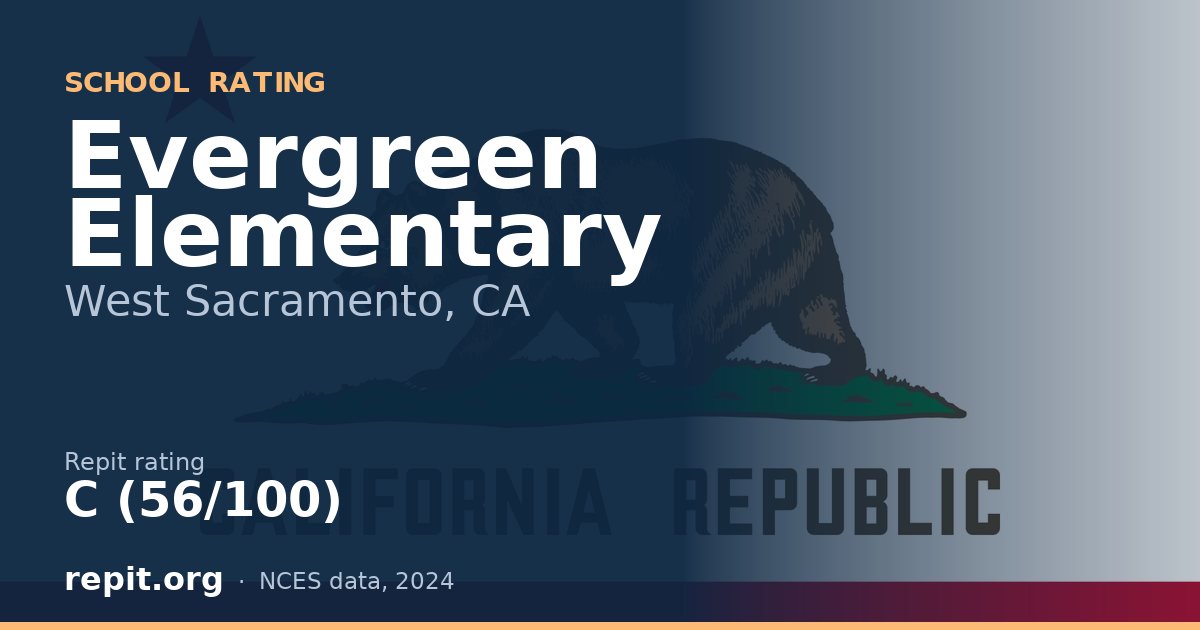 Evergreen Elementary, West Sacramento, CA — Repit school rating C (56/100)