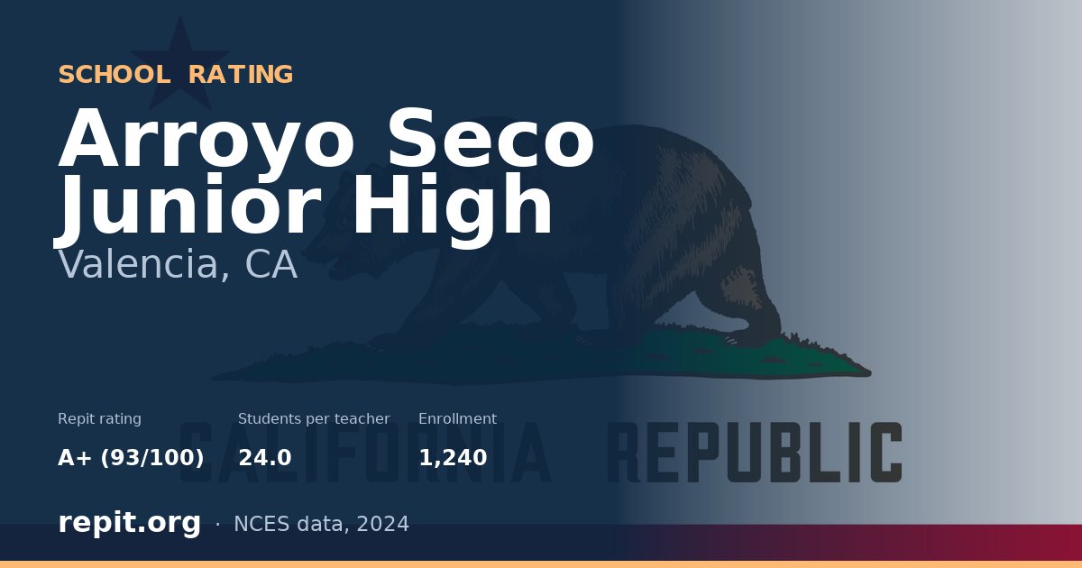 Arroyo Seco Junior High, Valencia, CA — Repit school rating A+ (93/100)