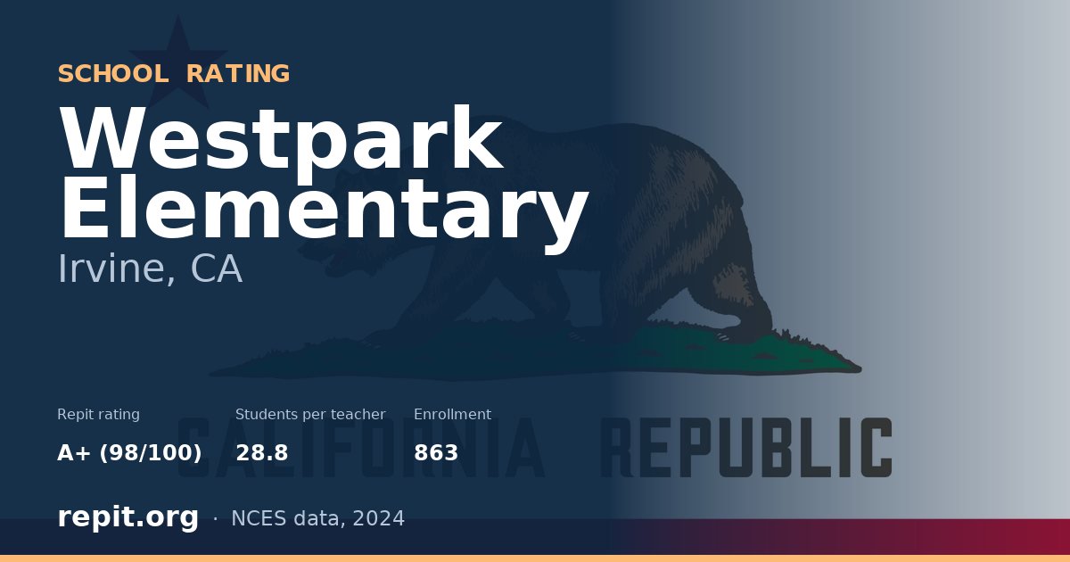 Westpark Elementary, Irvine, CA — Repit school rating A+ (98/100)