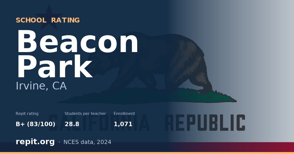 Beacon Park, Irvine, CA — Repit school rating B+ (83/100)