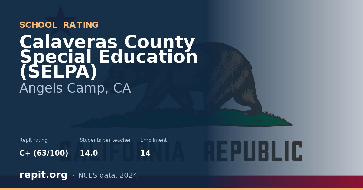 Calaveras County Special Education (SELPA), Angels Camp, CA — Repit school rating C+ (63/100)