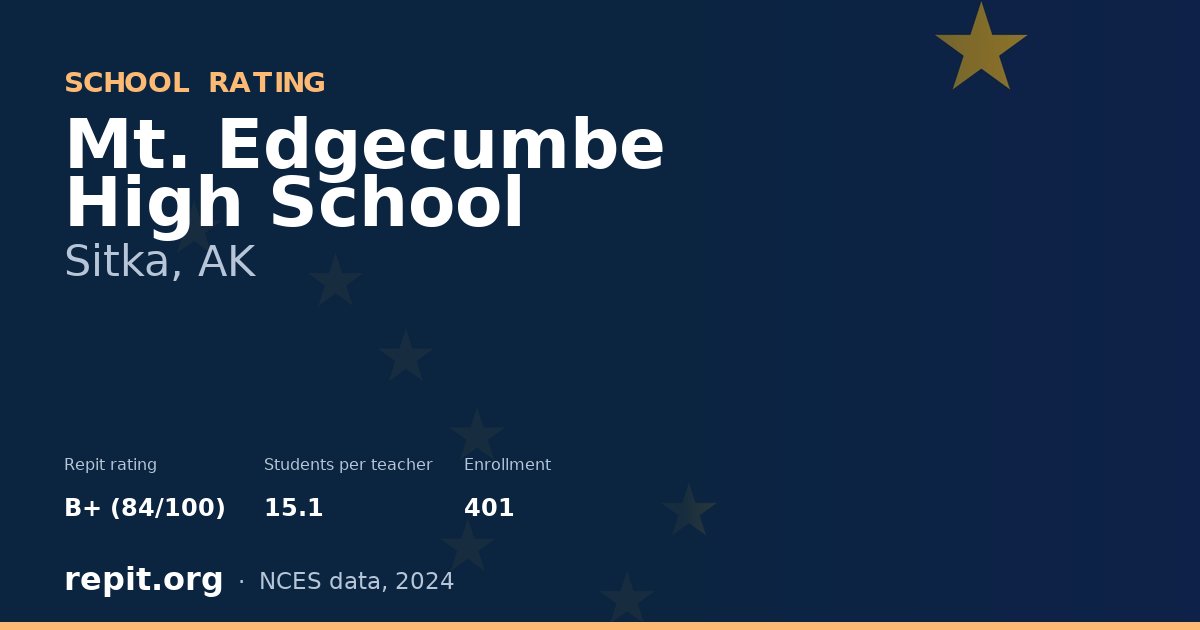 Mt. Edgecumbe High School, Sitka, AK — Repit school rating B+ (84/100)