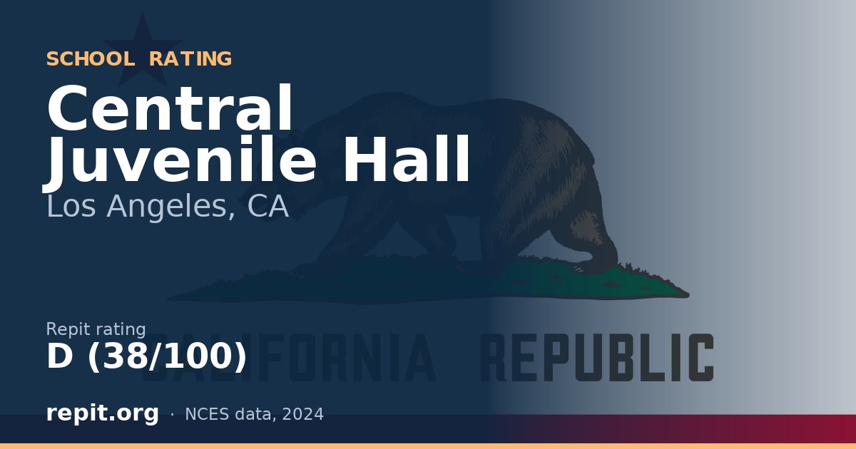 Central Juvenile Hall, Los Angeles, CA — Repit school rating D (38/100)