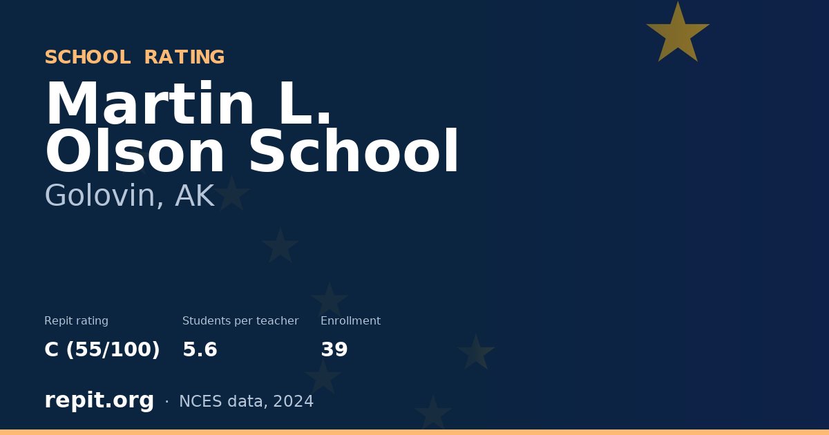 Martin L. Olson School, Golovin, AK — Repit school rating C (55/100)