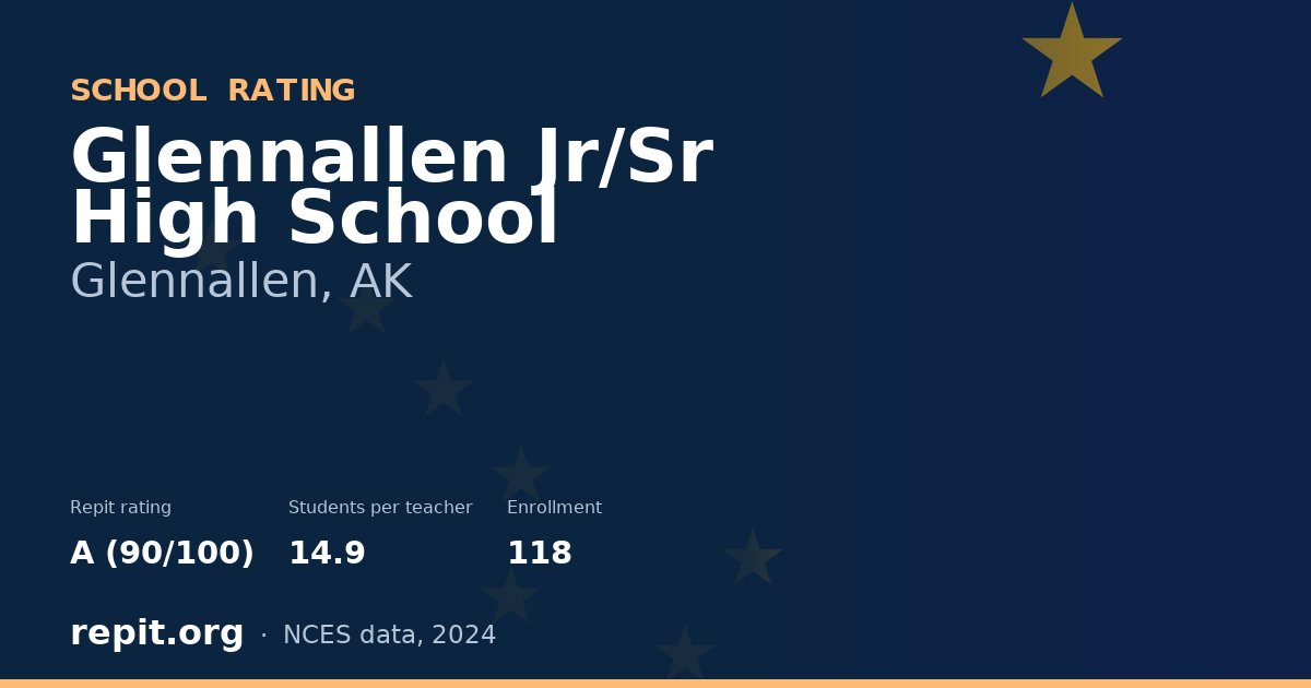 Glennallen Jr/Sr High School, Glennallen, AK — Repit school rating A (90/100)