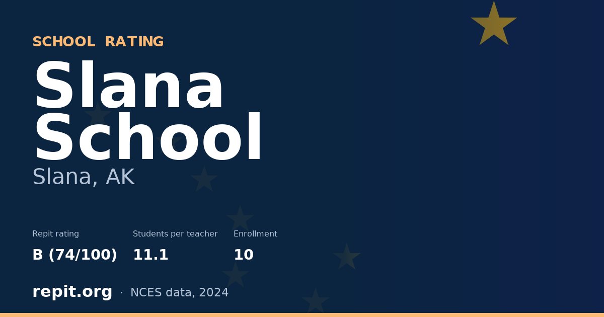 Slana School, Slana, AK — Repit school rating B (74/100)