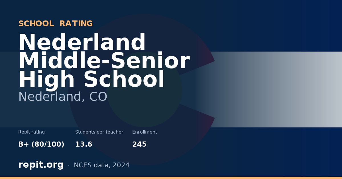 Nederland Middle-Senior High School, Nederland, CO — Repit school rating B+ (80/100)