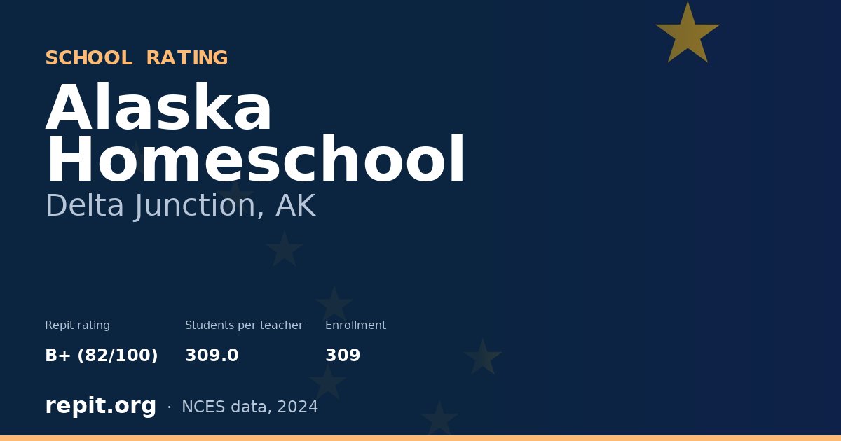 Alaska Homeschool, Delta Junction, AK — Repit school rating B+ (82/100)