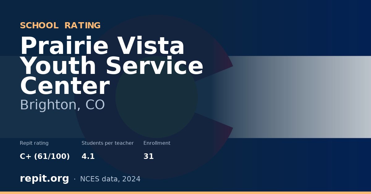 Prairie Vista Youth Service Center, Brighton, CO — Repit school rating C+ (61/100)