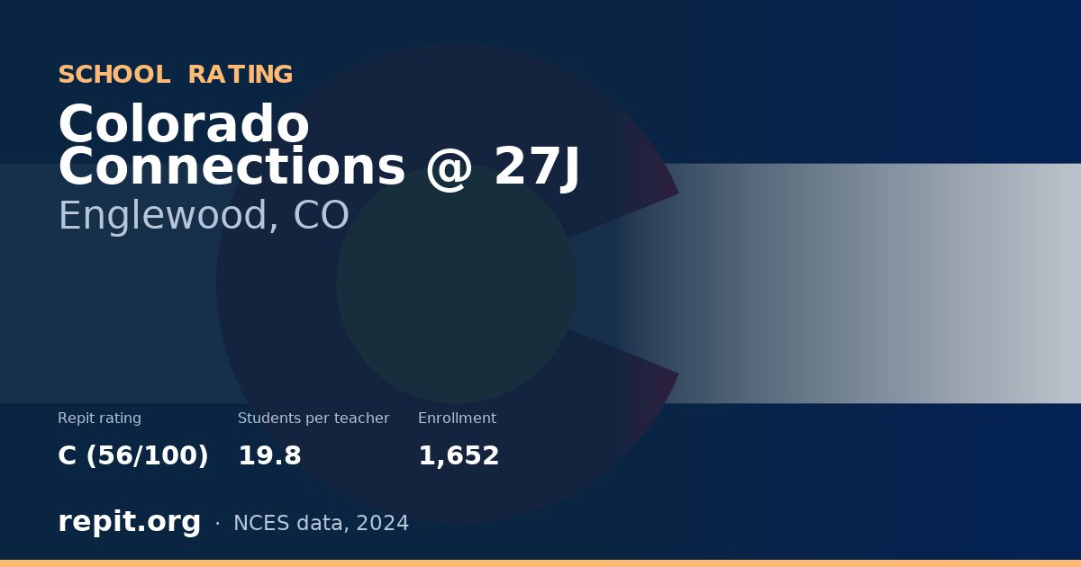 Colorado Connections @ 27J, Englewood, CO — Repit school rating C (56/100)