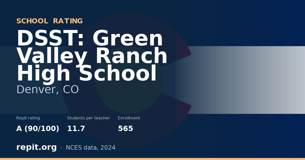DSST: Green Valley Ranch High School, Denver, CO — Repit school rating A (90/100)